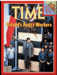 Time magazine cover "Poland's Angry Workers" with Lech Walesa